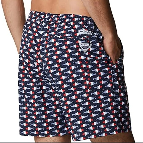 Columbia Men's PFG Super Backcast™ Water Shorts Fish Print Size Large - Picture 2 of 7